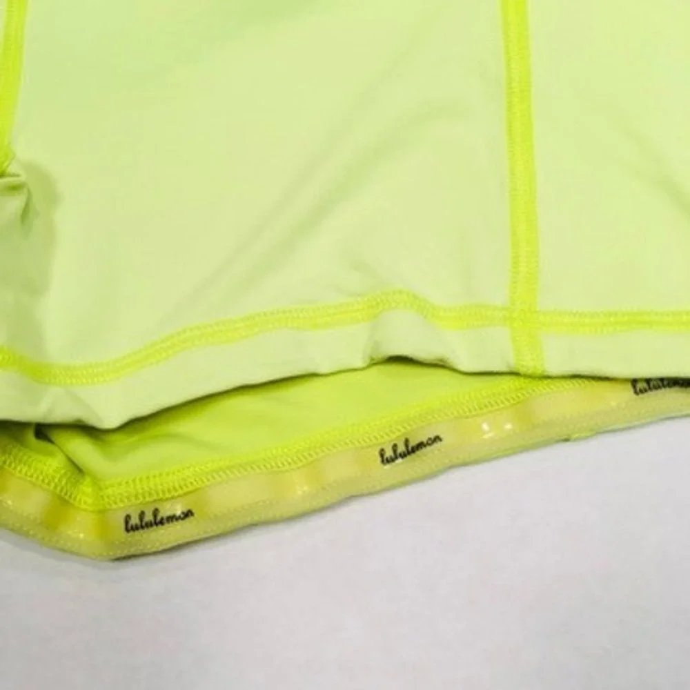 Lululemon‎ Pace Rival Skirt Skort Sz 4 Highlighter Yellow Neon Pickleball Tennis